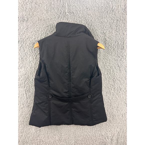 Banana Republic Black Quilted Puffer Vest Women’s Medium Zip Front Fleece Lined - Picture 3 of 9